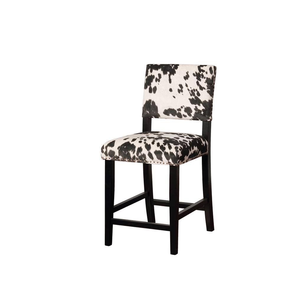 Black Cow Print Counter Stool B921
