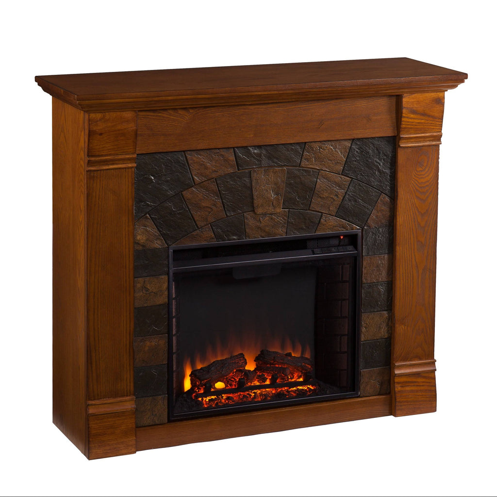 Antique Oak Electric Fireplace D8538