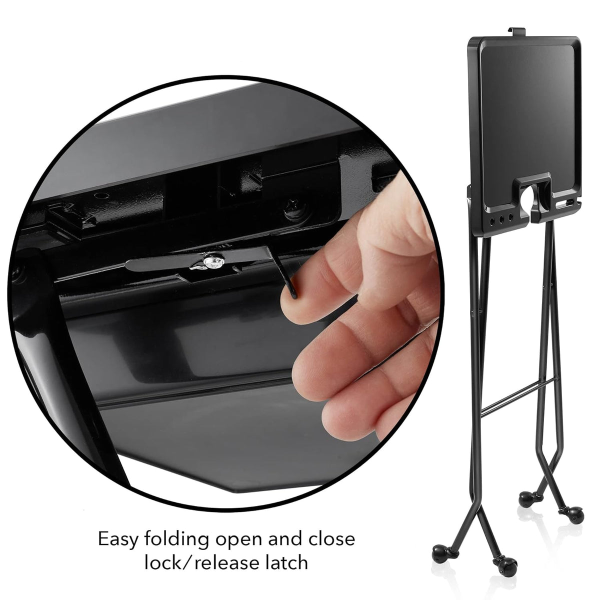 Rolling Salon Coloring Tray with Drawer and Magnetic Bowls, Black T719