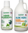 Aloe Vera Drinkable Gel Orange Tangerine Flavored 64floz and Liquid Chlorophyll Mint Flavored 16floz E1454