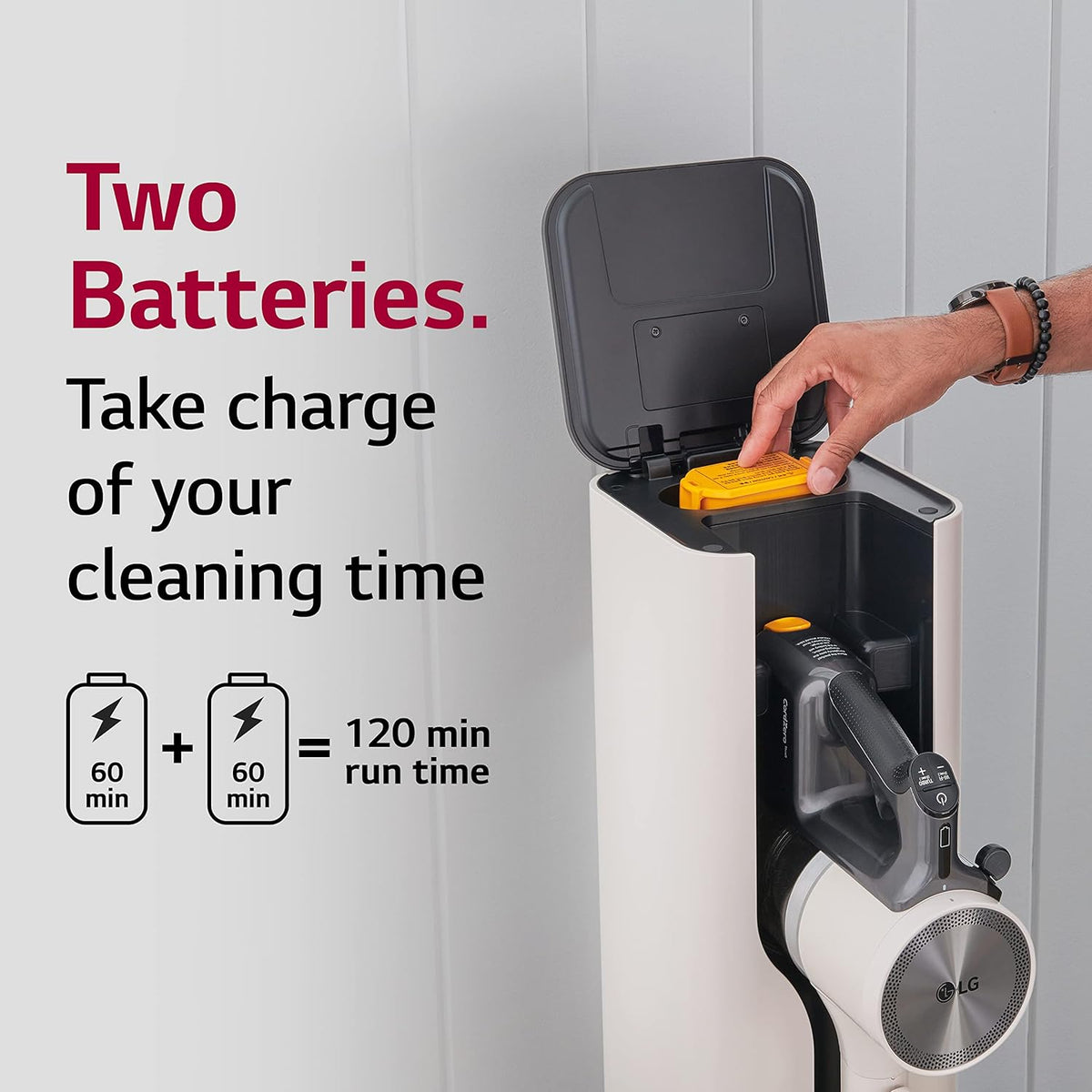 Cordless Stick Vacuum Cleaner with Extra Battery, Lightweight, Handheld, Sand Beige W66850