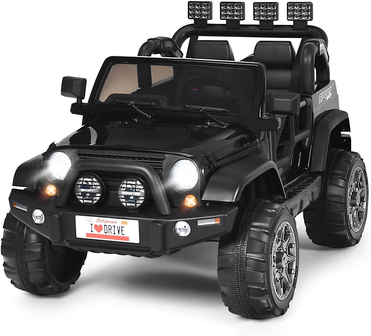 12V Battery Powered Ride on Truck with Remote Control, Black E9126