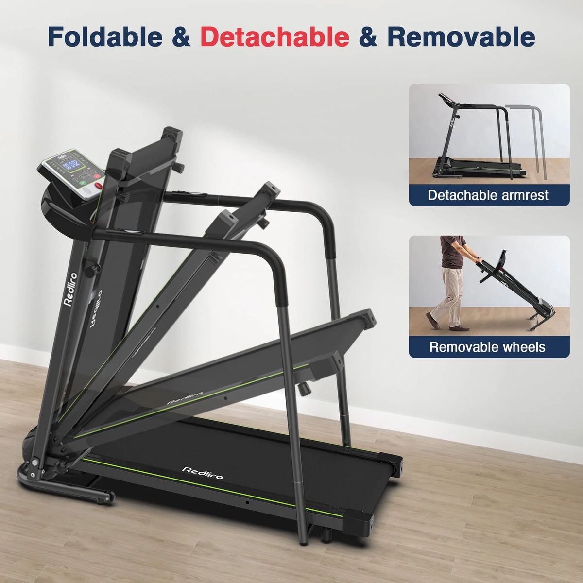 Folding Treadmill Walking Machine 2.25HP 300lbs U9569