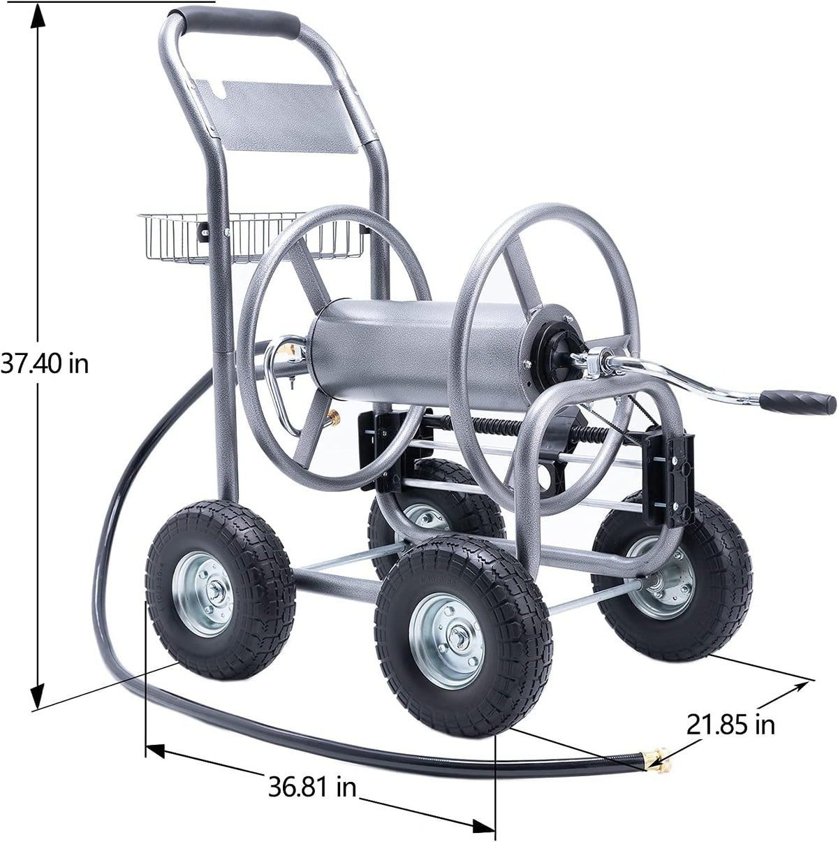 Heavy Duty Hose Reel Cart with 4 Wheels, 250-Feet Capacity P944920