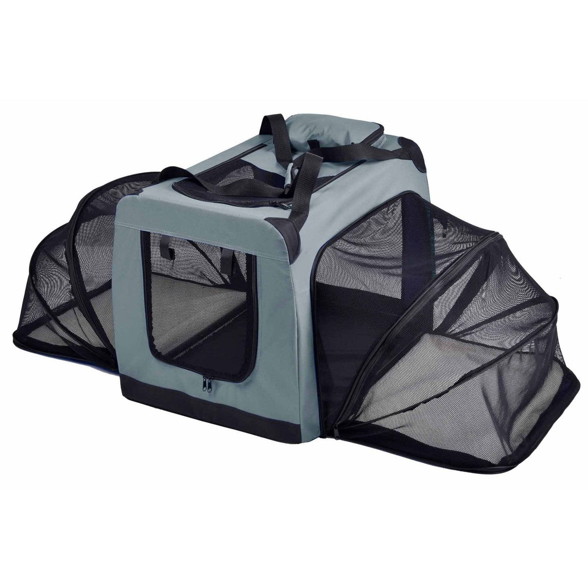 Grey Metal Framed Soft-Folding Dog Crate E3263