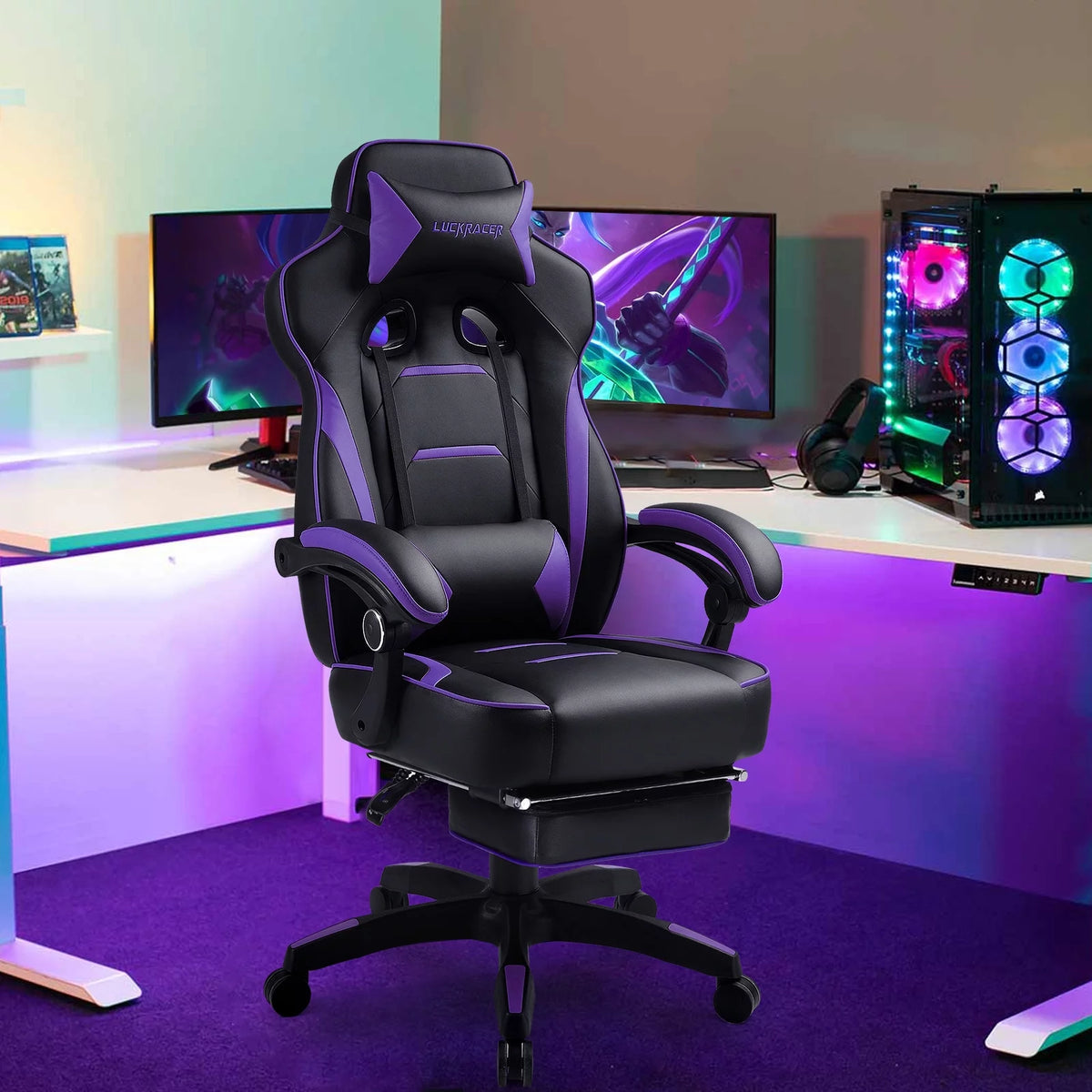 Purple Ergonomic Swivel Gaming Chair G527