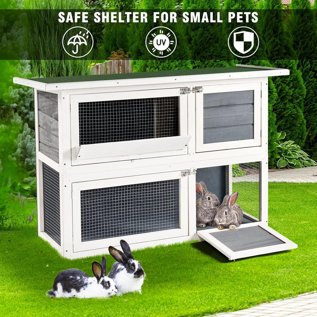2 Story Rabbit Cage with Ventilation Door Removable Tray P972