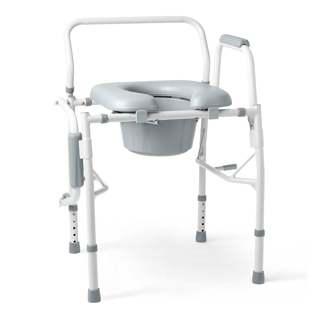 Drop Arm Commode Chair with Padded Seat, 350 lb. Weight Capacity X839