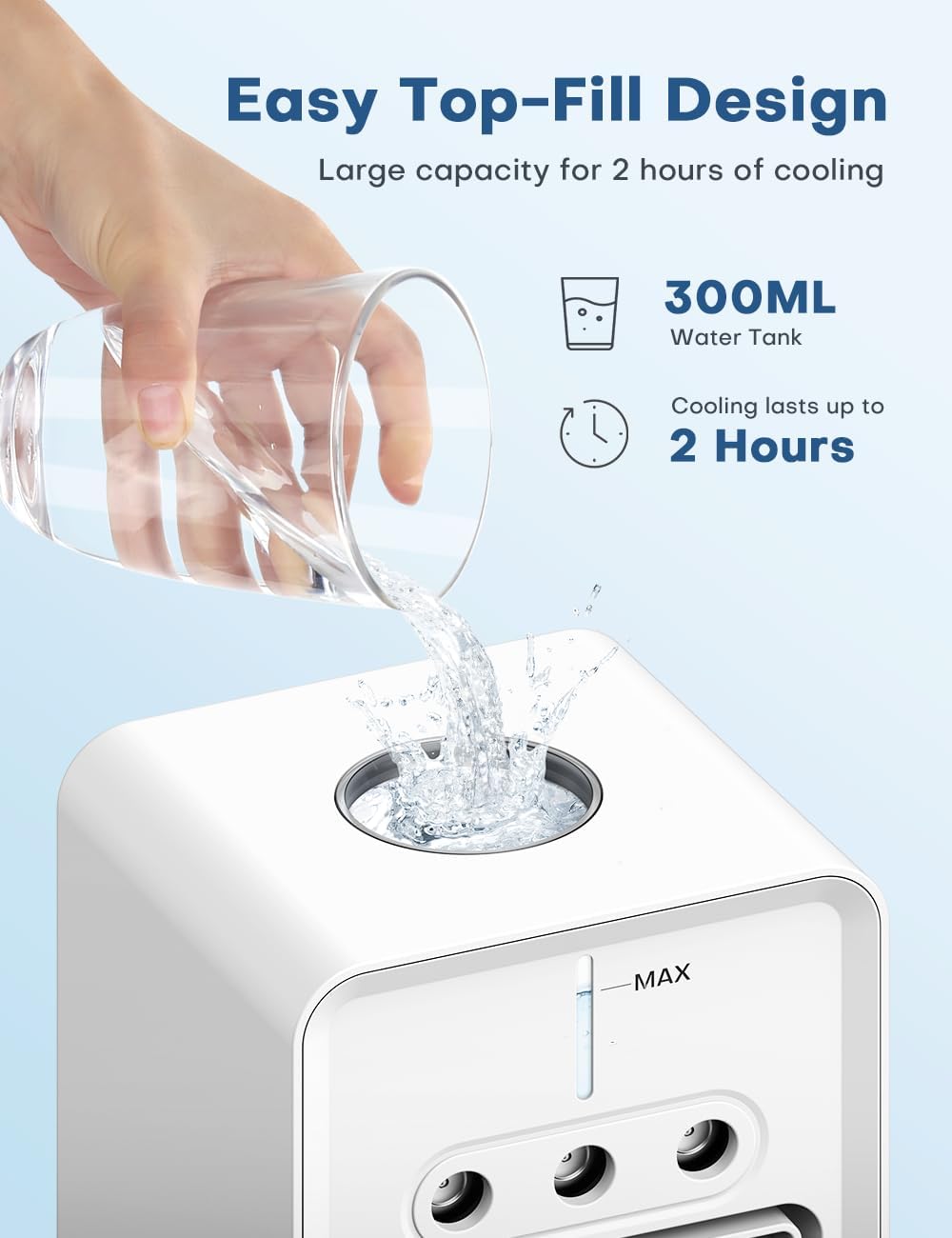 Portable Air Conditioner with 90° Rotate Base, 4H Timer, 300ml Water Tank V677