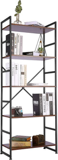 5-Tier Wood and Metal Frame Bookshelf D23598