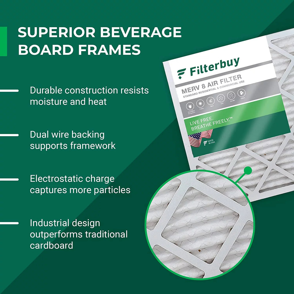 16x25x5 MERV 8 Pleated HVAC Air Filters (3-Pack) J71579