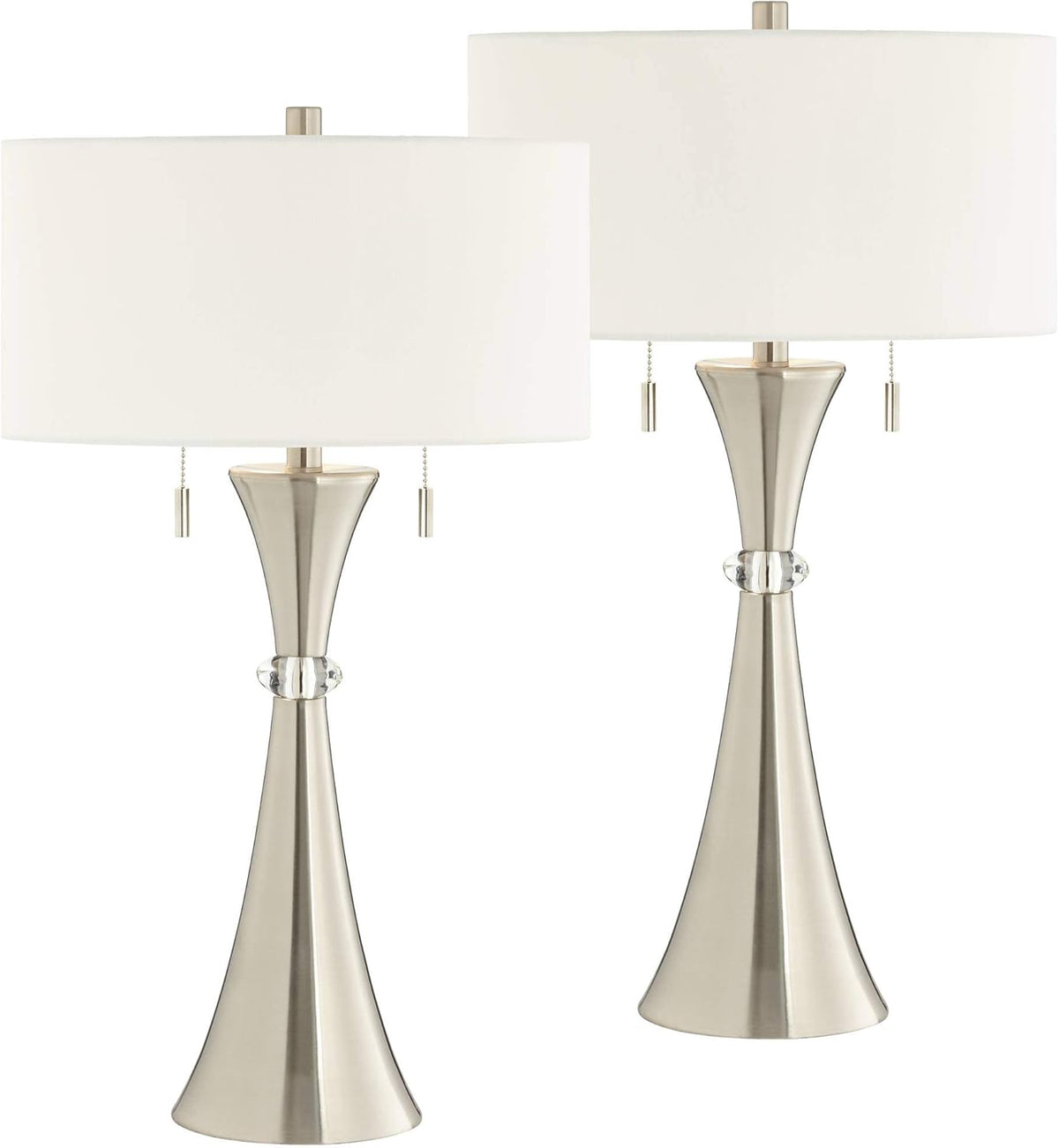 Silver Metal Table Lamps Set of 2 E139