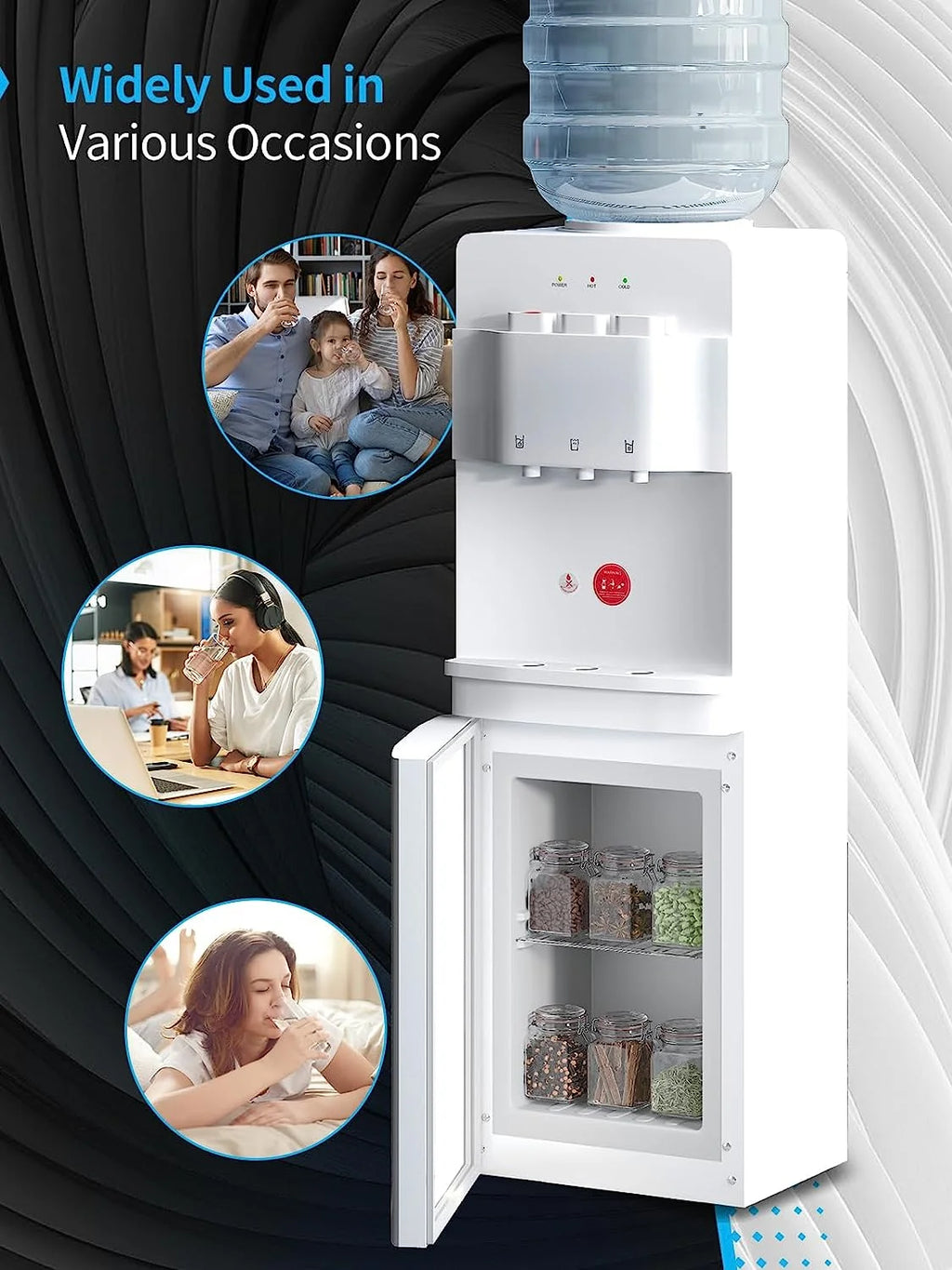 Top Loading Hot & Cold Water Cooler Dispenser White D194092