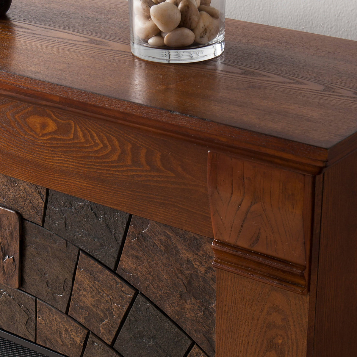 Antique Oak Electric Fireplace D8538