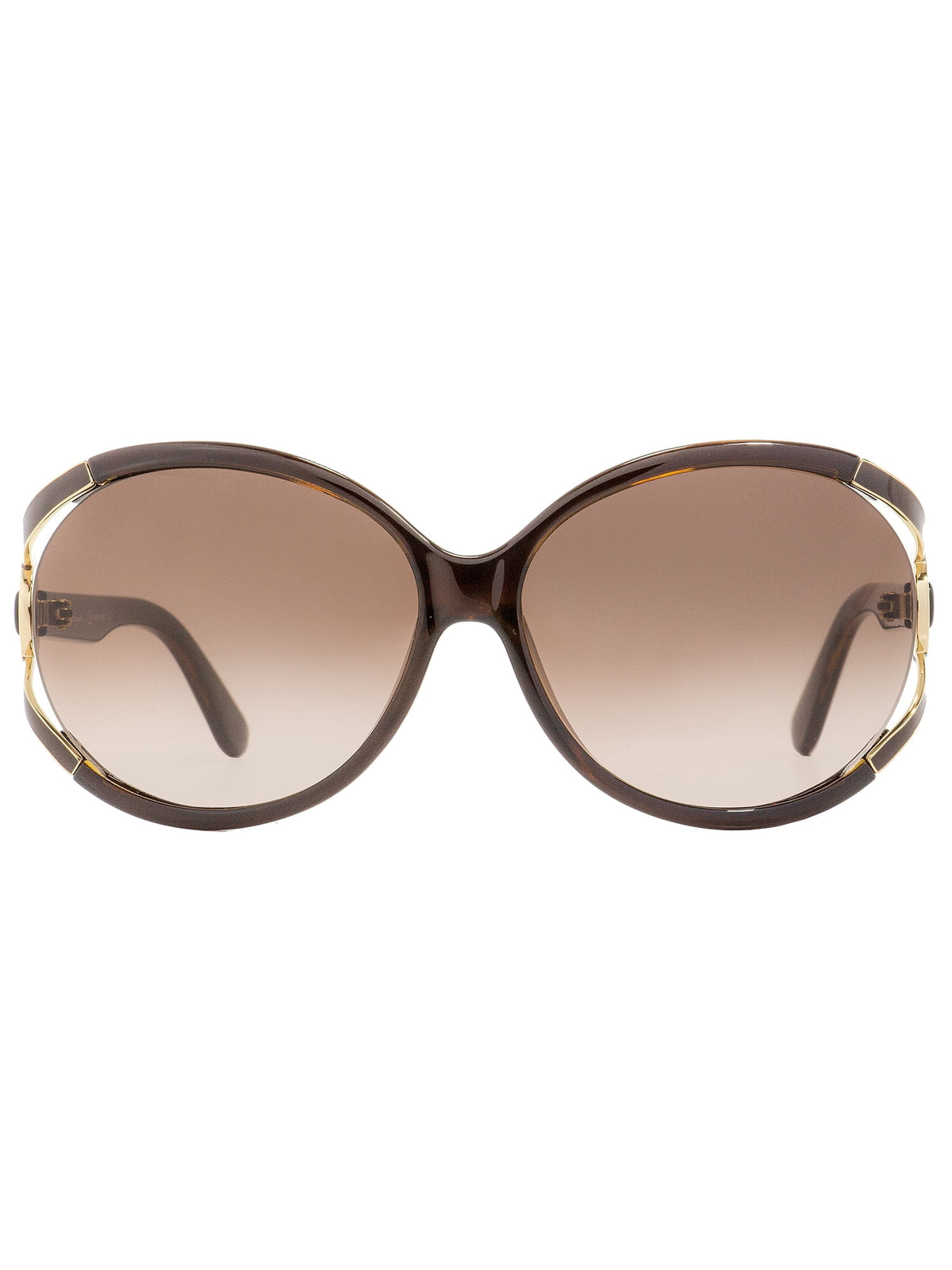 Dark Brown Oval Sunglasses S927