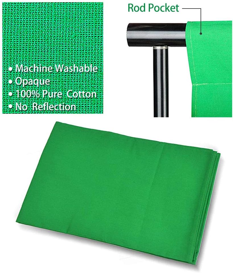 10 x 12ft Cotton Green Screen Backdrop with Stand and Carry Bag D681990