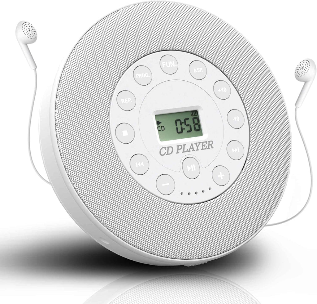 Portable CD Player with Stereo Speakers, 2000mAh Battery, Black, Pack of 2 W80443