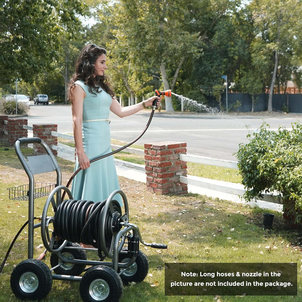 Heavy Duty Hose Reel Cart with 4 Wheels, 250-Feet Capacity P944920