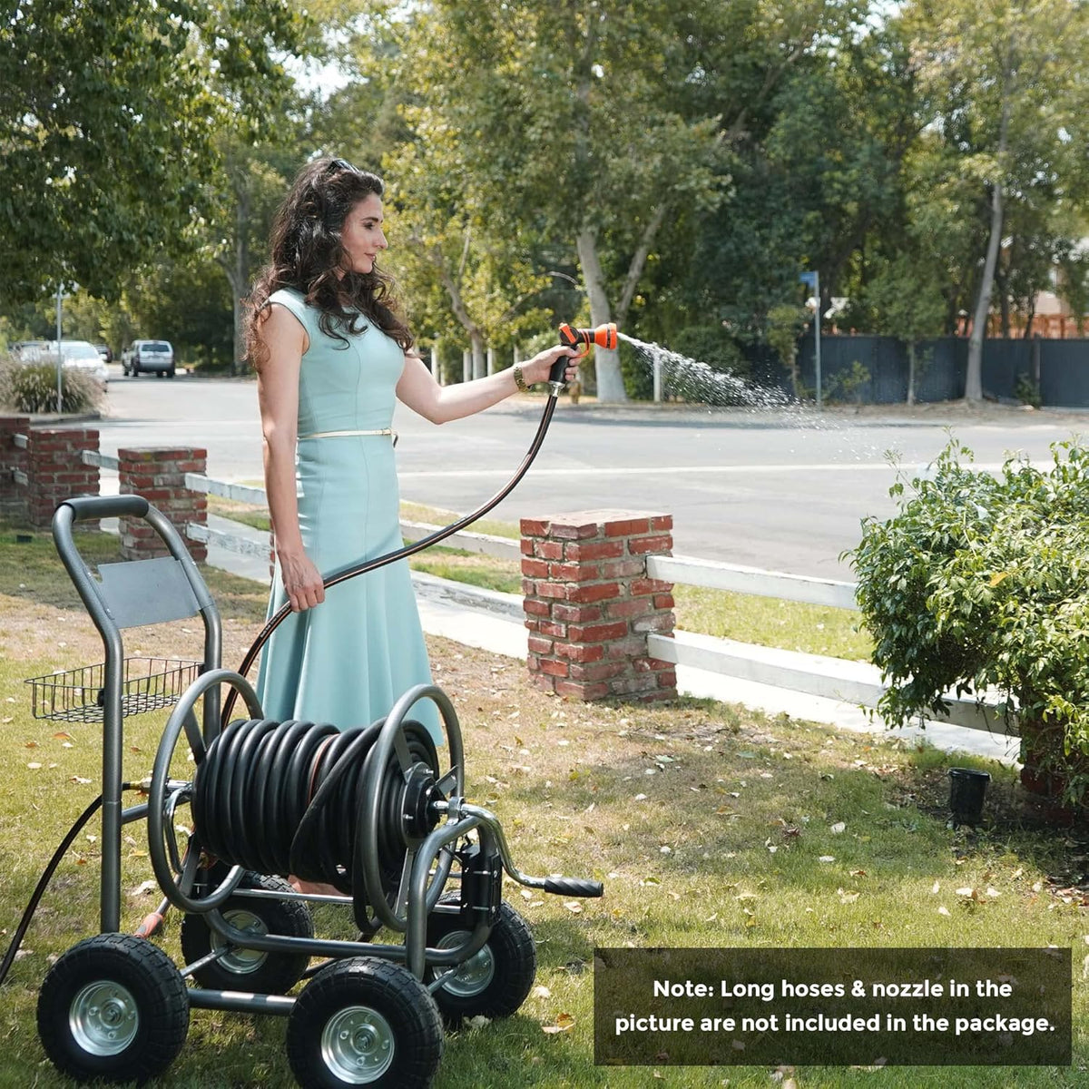 Heavy Duty Hose Reel Cart with 4 Wheels, 250-Feet Capacity P944920