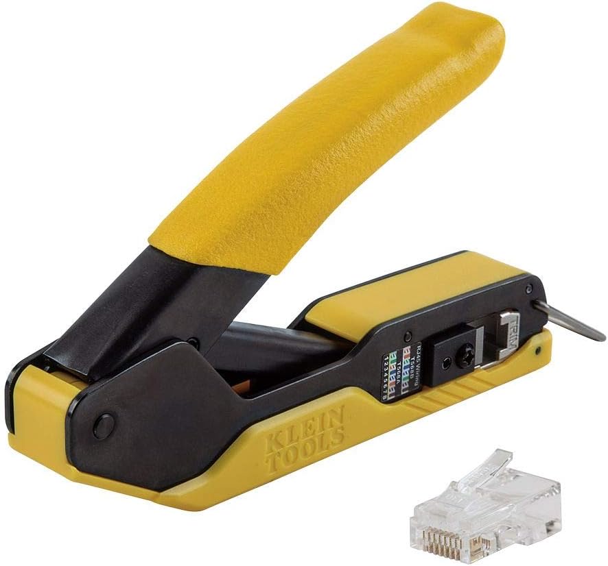 Compact Modular Data Cable Crimping Tool for Pass-Thru RJ45 Connectors V5375