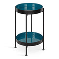 Black Teal Metal Side Table M976