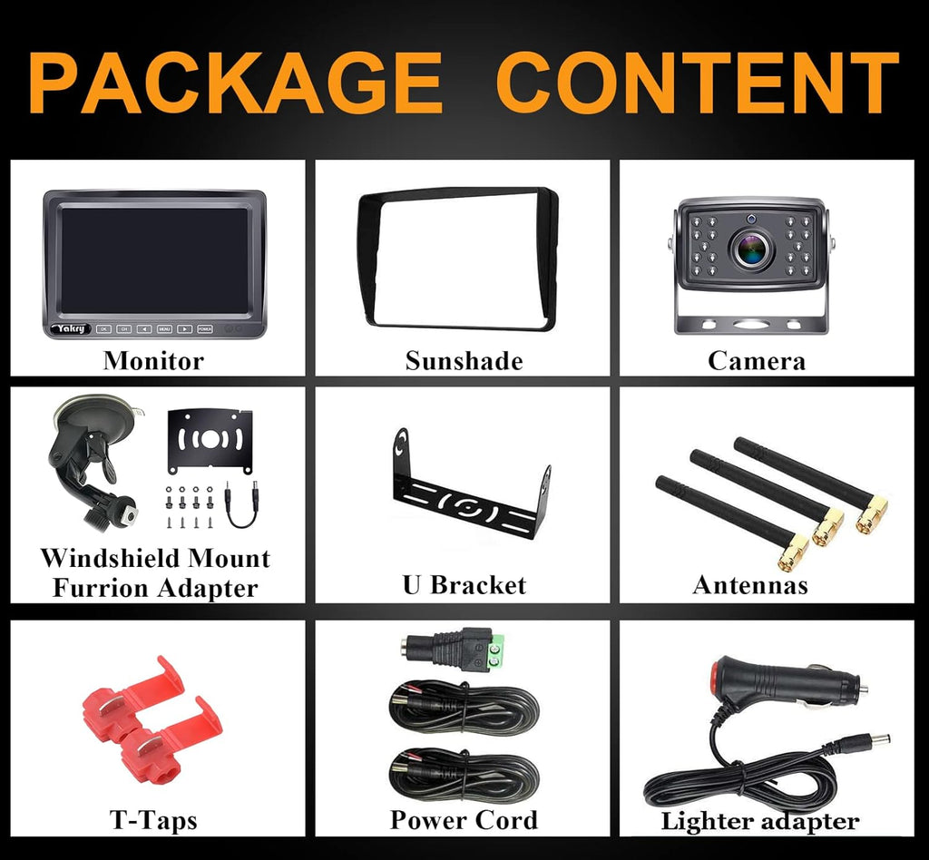 HD 1080P 7 Inch Monitor Wireless Backup Camera System V365823