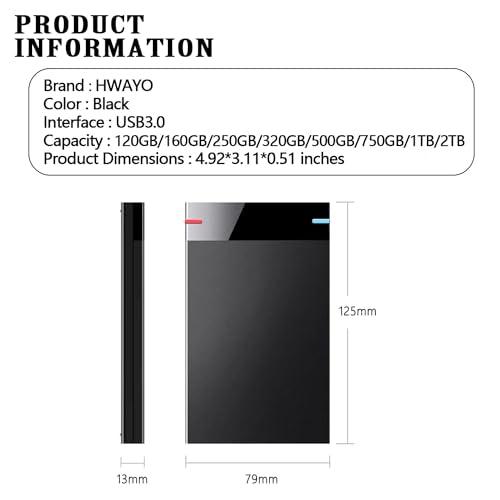 2.5'' 1TB Ultra Slim Portable External Hard Drive J18863