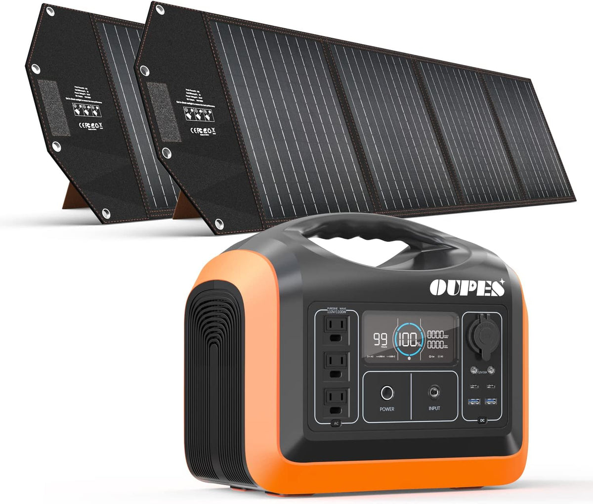 Portable Power Station 1100W, 992Wh, 310,000mAh, LiFePO4 Battery Backup Pure Sine Wave 110V AC Outlet Powerbank S30667