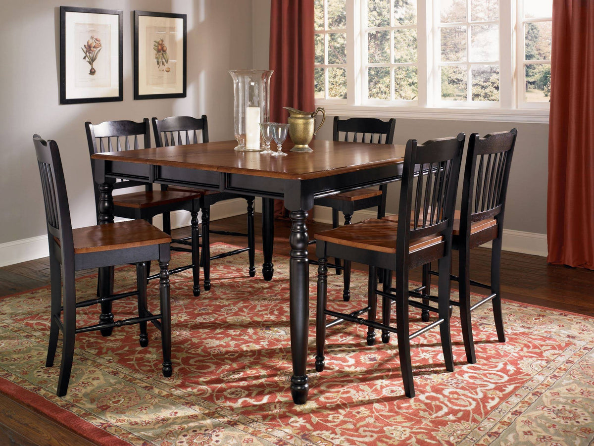 Oak-Black Slatback Counter Chair V57831