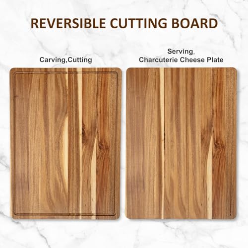 XL Acacia Wood Cutting Board with Juice Groove K909