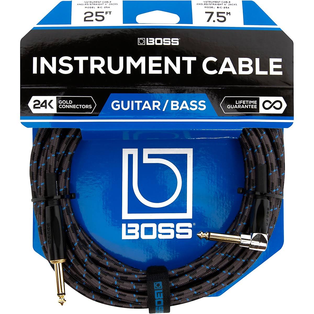 Angled to Straight Instrument Cable 25ft 2-Pack T38095