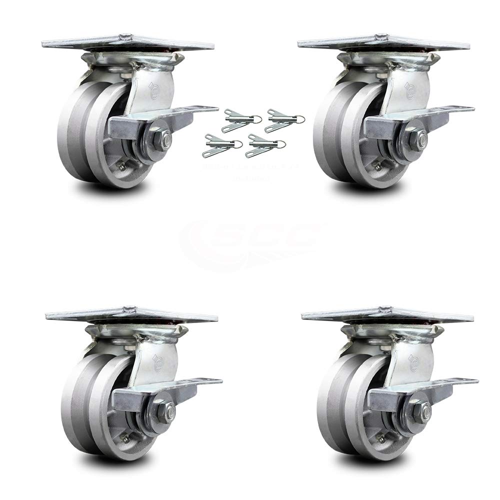 Heavy Duty Swivel Caster with 8 x 2 Silver Wheel, Pack of 2 E29046
