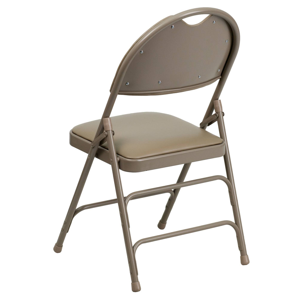 Beige Vinyl Metal Folding Chair Z968109