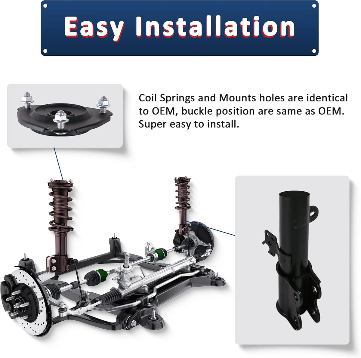 Rear Shocks Absorbers Assemblies for Honda Civic I636