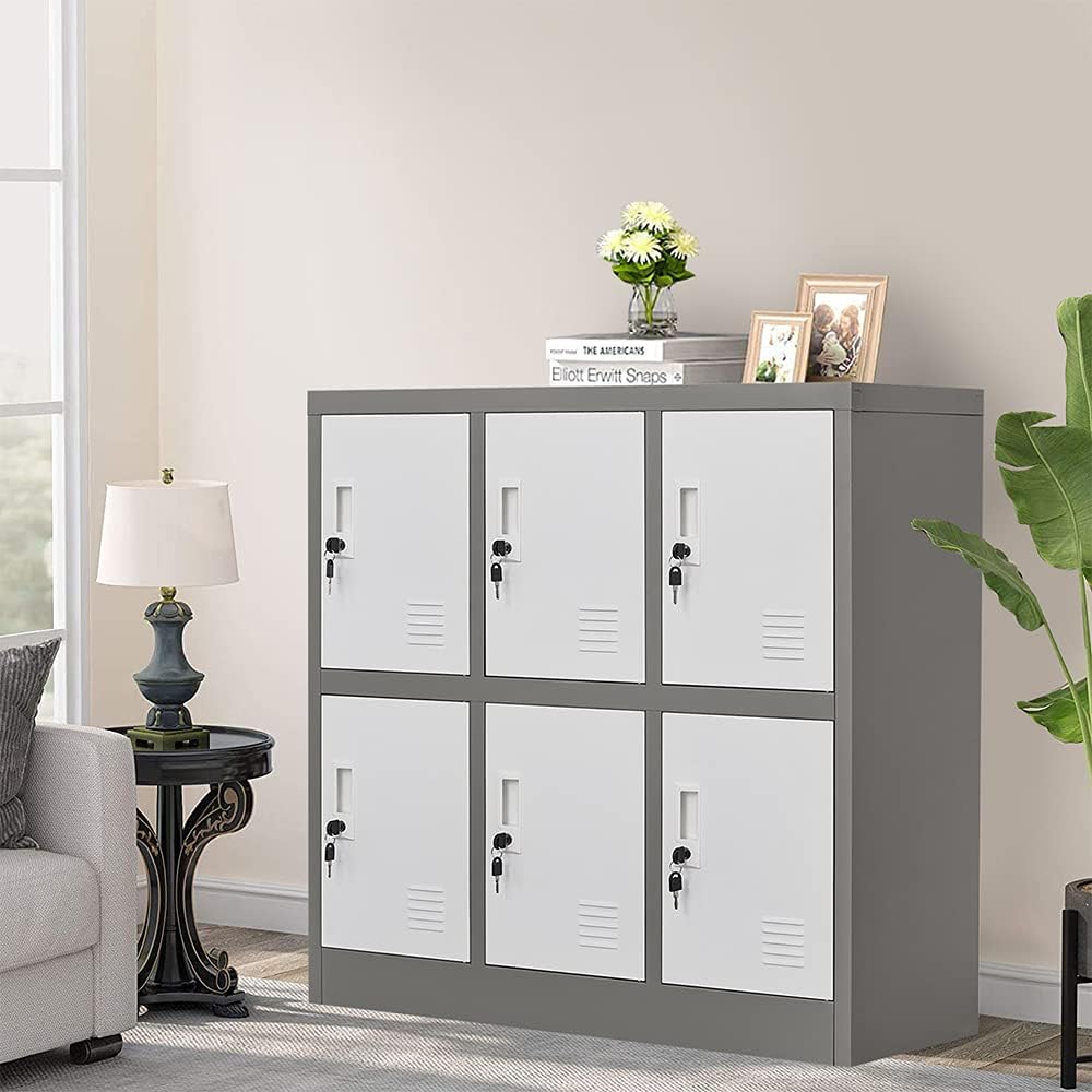 6 Doors Metal Locker Cabinet with Lock S638