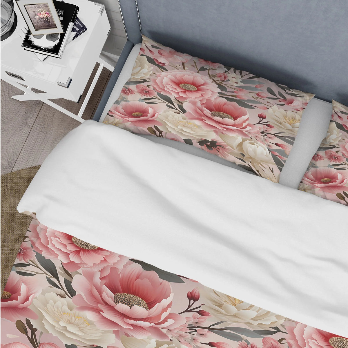Pink Floral Bedding Set With 1 Sham M31396