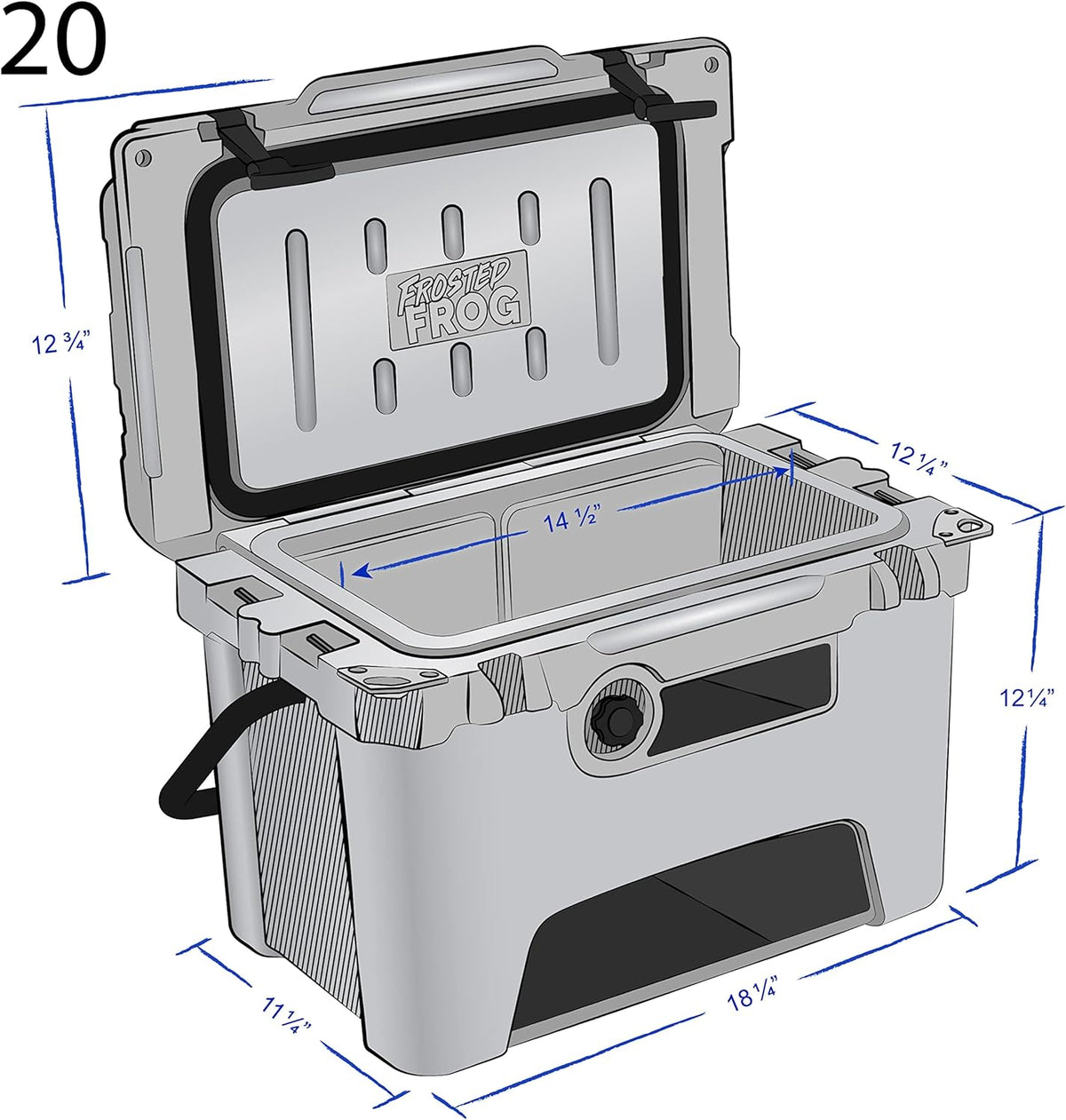 Green 20 Quart Ice Chest Cooler G180547