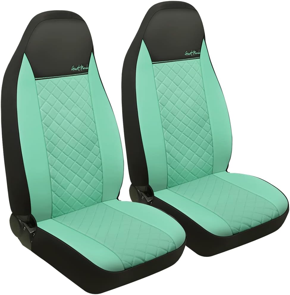 Black Faux Leather Front Seat Covers Pack of 2 L873