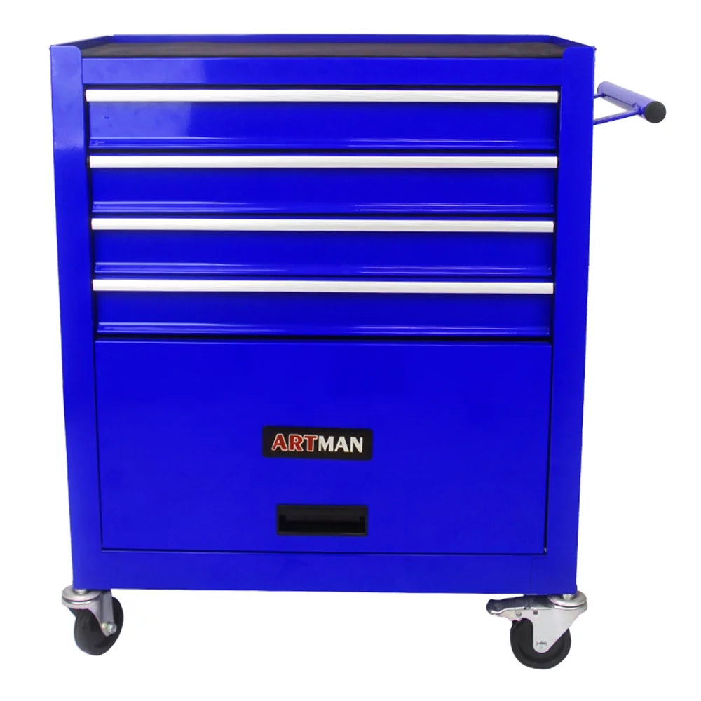 Blue 4 Drawers Rolling Tool Chest Cabinet with Wheels T386