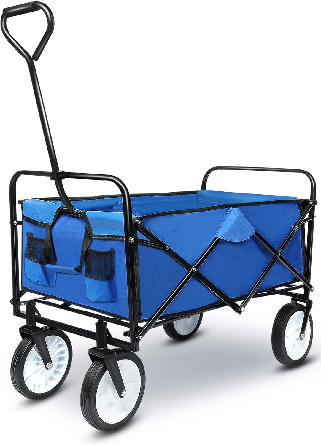 Blue Collapsible Folding Wagon Cart with Wheels K42129