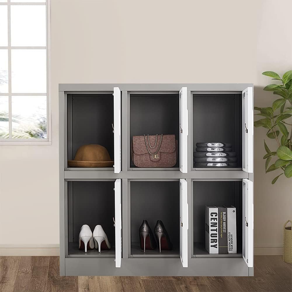 6 Doors Metal Locker Cabinet with Lock S638