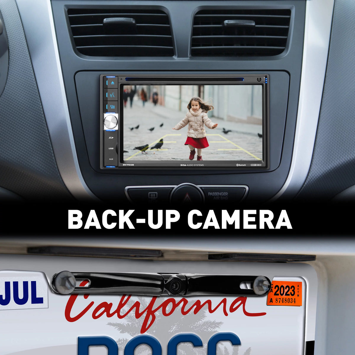 Restored 6.5 Inch Double Din Touchscreen Car Audio Stereo System with Bluetooth R39587