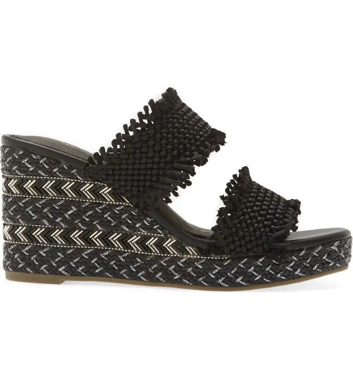 Black Platform Wedge Sandals Z17899