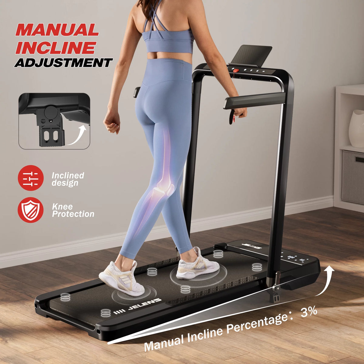 2 in 1 Incline Treadmill Walking Pad F989