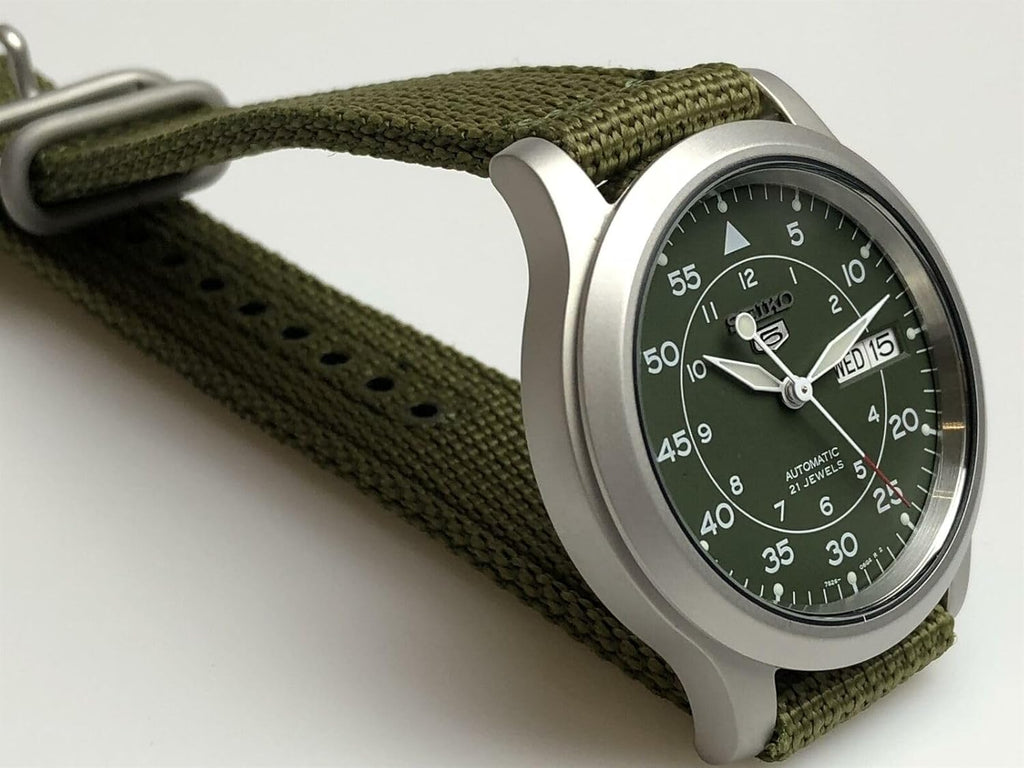 Green Canvas Stainless Steel Automatic Watch V107