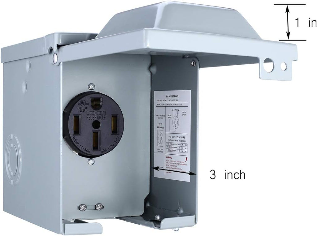 50 Amp 125/250 Volt RV Power Outlet Box I119073