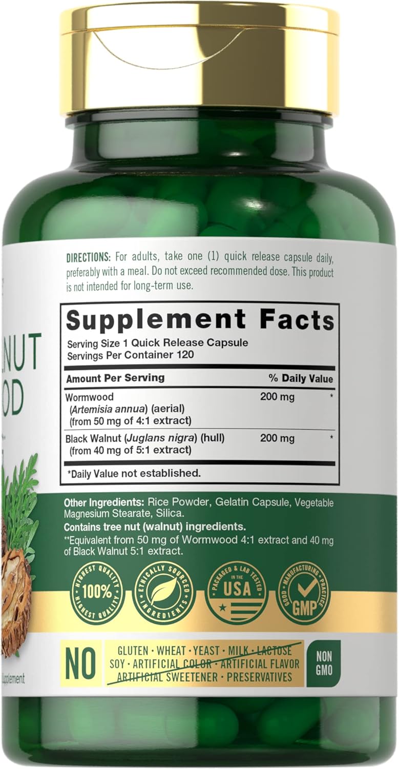 Black Walnut Wormwood 120 Capsules Herbal Complex M271