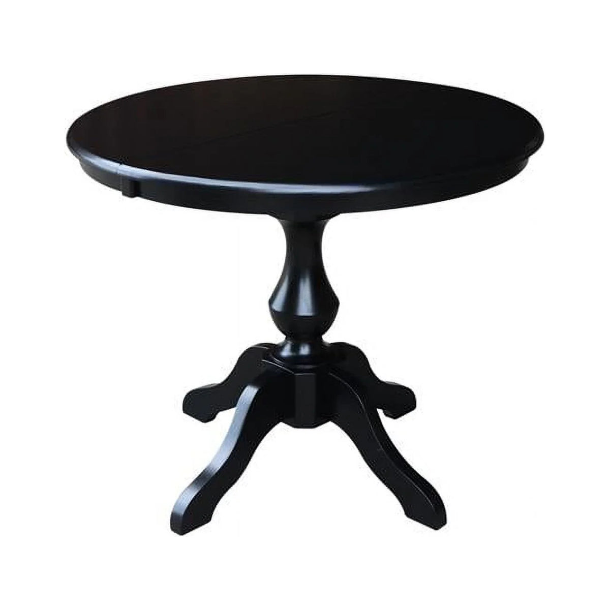 Round Dining Table with Leaf, Black E3043