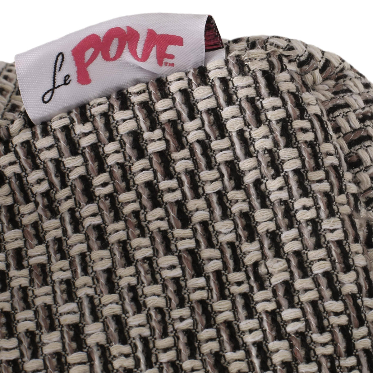 Brown Yellow Fabric Cube Pouf O7159