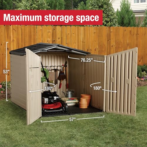 Beige/Brown 5 x 6.5 Ft Resin Outdoor Storage Shed N51142